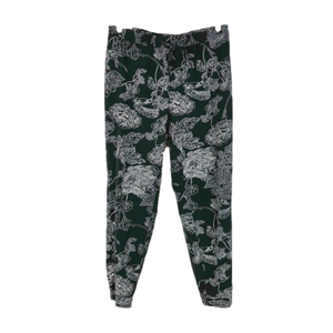 One black floral jogger pants